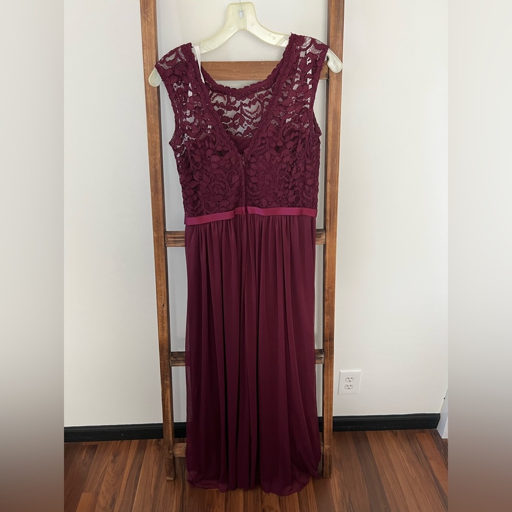 Bridesmaid dress, worn once. Size 6. Color: wine